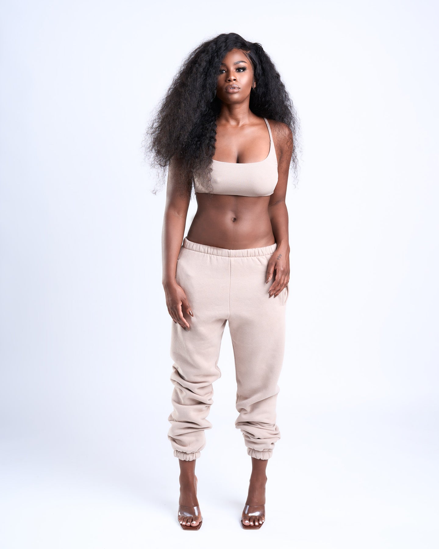The Basic Sweats Set - Nude